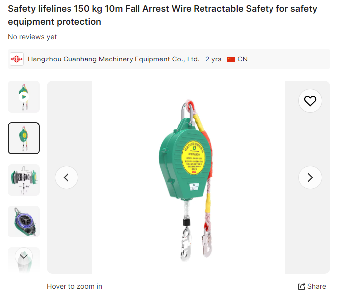 Low price wholesale double locking structure fall arrestor